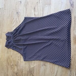(XS) MICHAEL Michael Kors Polka Dot Print Sleeveless Top High Neck Modest Modern